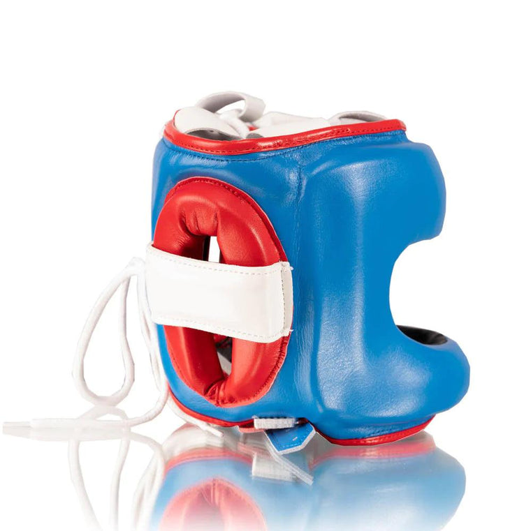 Customizable Blue and White Fly Boxing Set, Fly Velcro Boxing Gloves, and Full Face Head Guard Christmas Gift for Men's and Women's, Thanksgiving Gifts for Him and Her