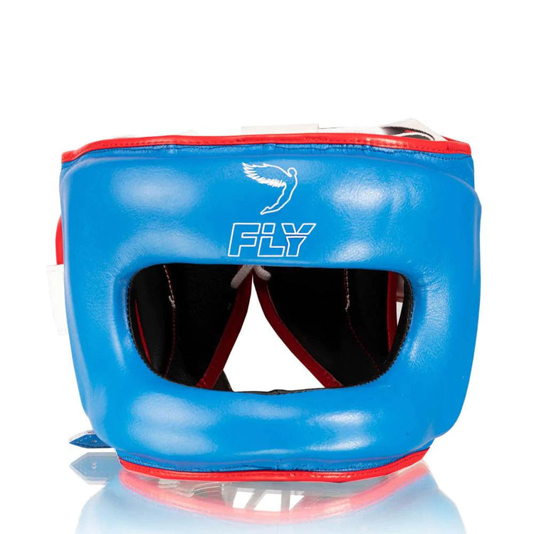 Customizable Blue and White Fly Boxing Set, Fly Velcro Boxing Gloves, and Full Face Head Guard Christmas Gift for Men's and Women's, Thanksgiving Gifts for Him and Her