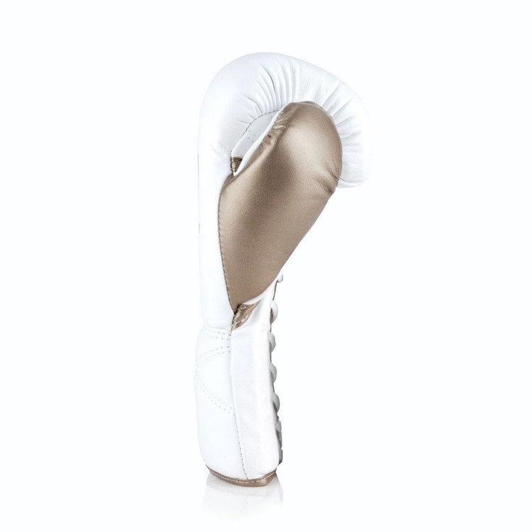 Customizable White and Gold Fly Boxing Gloves, Fly Lace up Boxing Gloves, Christmas Gift for Men's and Women's, Thanksgiving Gifts for Him and Her