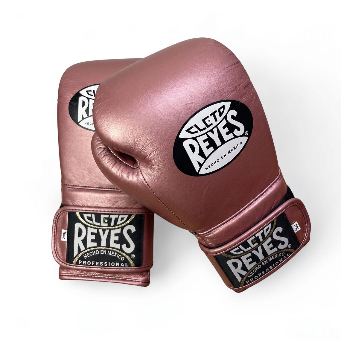 Cleto Reyes | Metallic Rose Gold Boxing Gloves, Luxury Leather Sparring Gear, Cleto Reyes Velcro Boxing Gloves