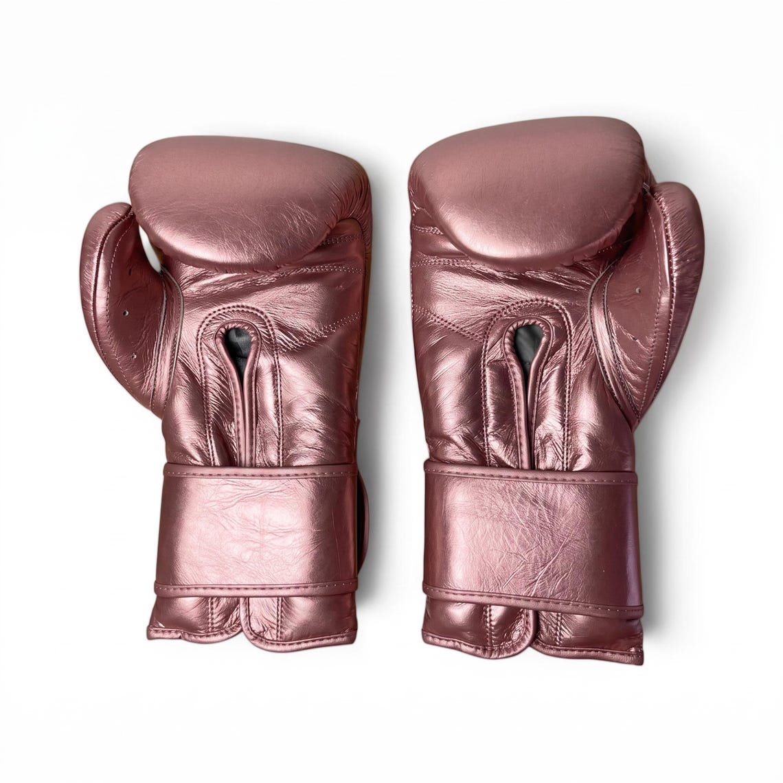 Cleto Reyes | Metallic Rose Gold Boxing Gloves, Luxury Leather Sparring Gear, Cleto Reyes Velcro Boxing Gloves
