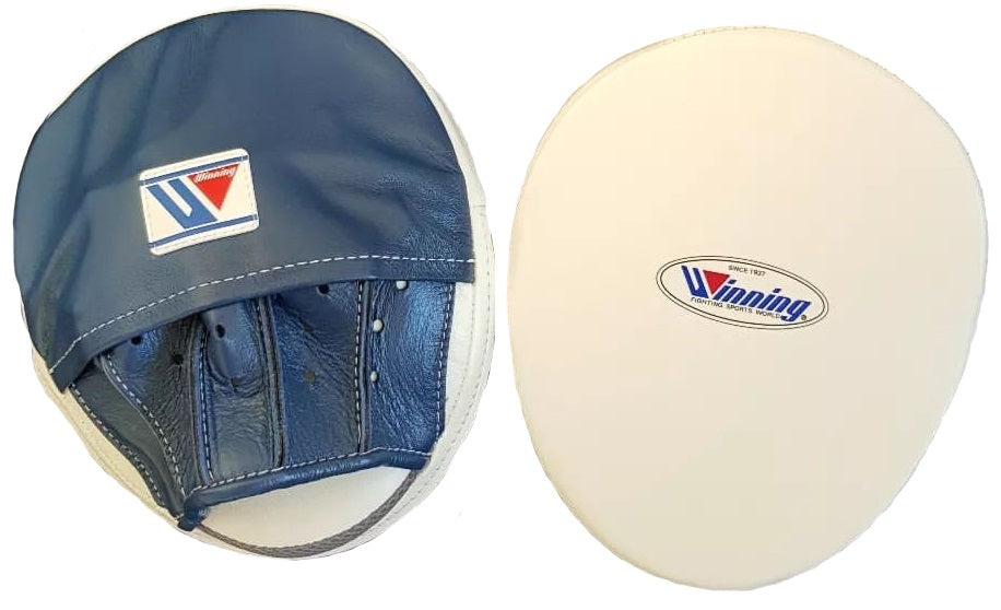 Winning Oval Curved Punch Mitts - White · Gold