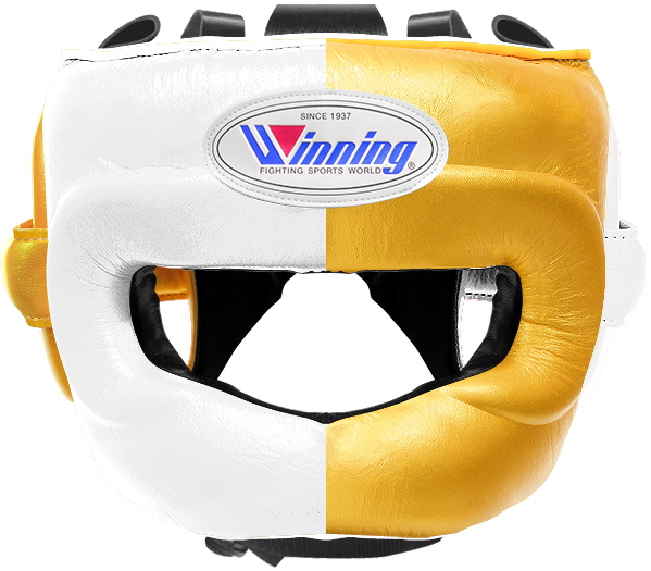 Winning Full Face Boxing Headgear - White & Pink