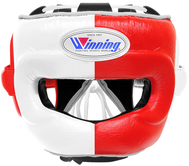 Winning Full Face Boxing Headgear - White & Black