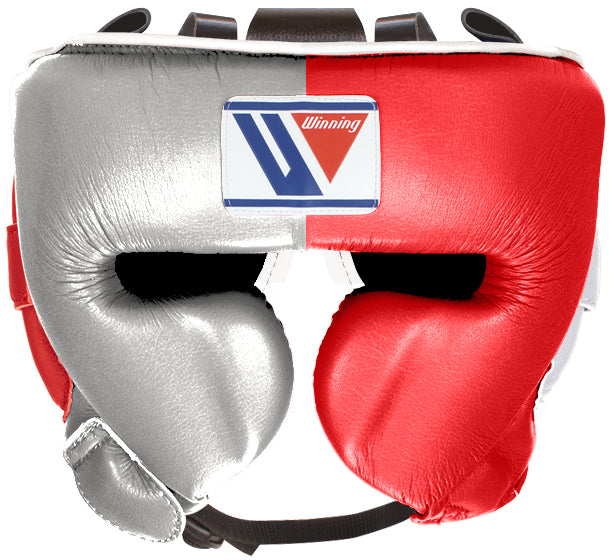 Customizable Silver and Red Winning Boxing Sets With Cheeks Head Guard